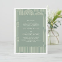 Art moderne Arch Line Sage Vert Mariage formel