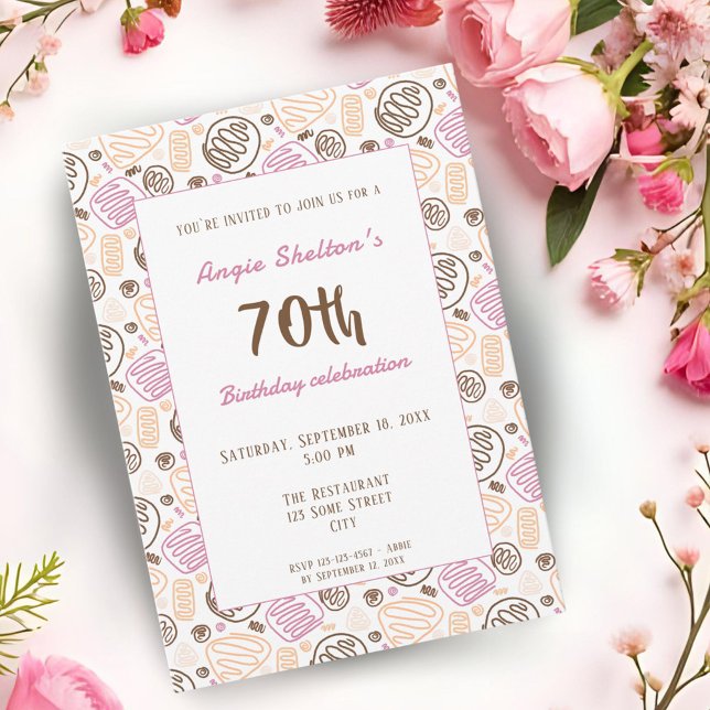 Invitation Art moderne Une ligne Art 70e anniversaire fête (Créateur téléchargé)