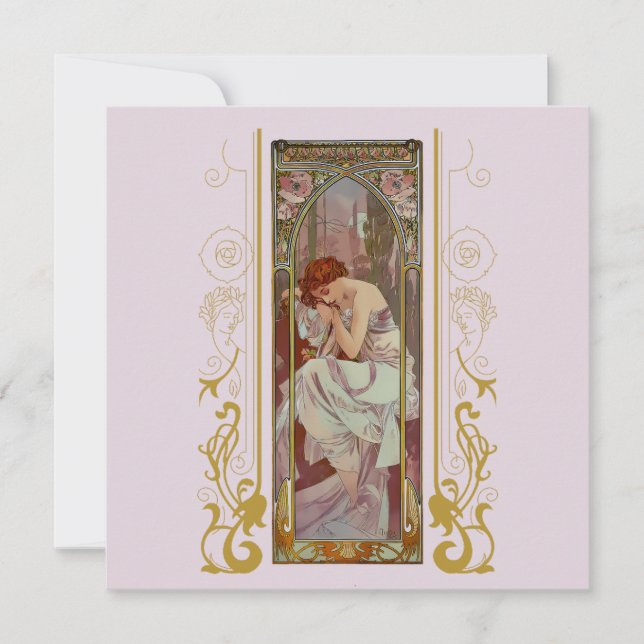 Invitation Art Nouveau Alphonse Mucha pour toute occasion (Devant)