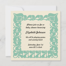 Invitation Art nouveau Baby shower neutre pour les femmes