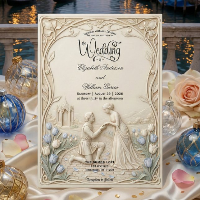 Invitation Art Nouveau Botanical Vine Proposal Wedding   (Créateur téléchargé)