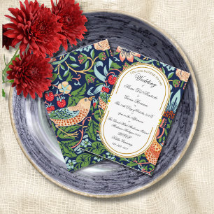 Invitation Art Nouveau Calligraphie Florale William Morris
