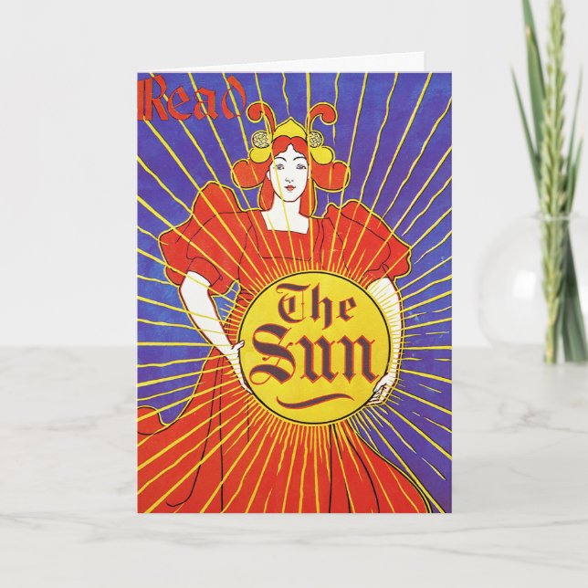 Invitation Art Nouveau Card or Invite : The Sun (Devant)