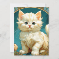 Art Nouveau Chat Blanc d'Alphonse Mucha