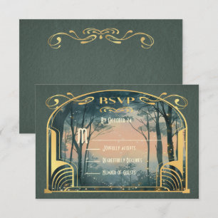 Invitation Art nouveau de la forêt enchantée RSVP