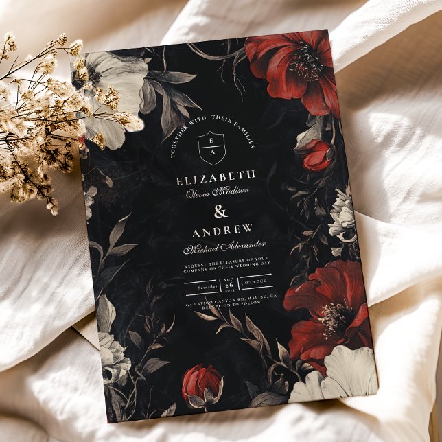 Invitation Art Nouveau Floral Mariage (Créateur téléchargé)