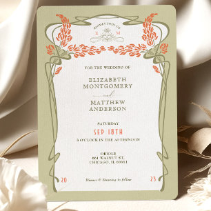 Invitation Art Nouveau minimaliste Vintage