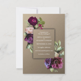Invitation Art nouveau, or,, Art déco, Victorien, mariage, ca