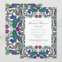 Art Nouveau vintage bleu rose floral nuptiale