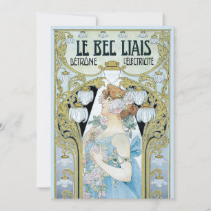 Invitation Art Nouveau vintage Le Bec Liais, Privat Livemont
