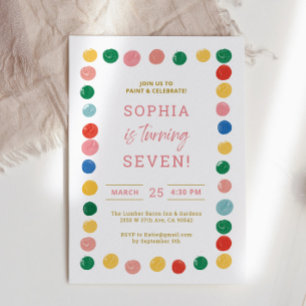 Invitation Art Painting Party Peinture fille Anniversaire Enf