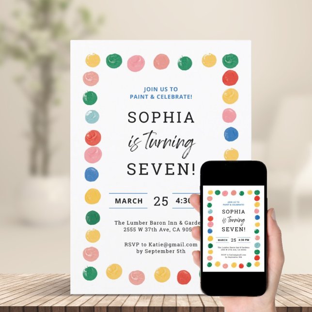 Invitation Art Painting Party Peinture pour garçon Anniversai (Créateur téléchargé)
