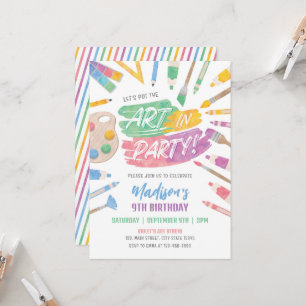Invitation Art Party Anniversaire Invitation, Art Painting Pa