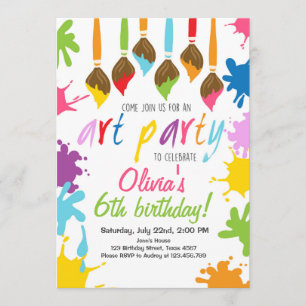Invitation Art Party Anniversaire Painteté