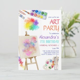 Invitation Art Peinture Artiste Fête d'anniversaire
