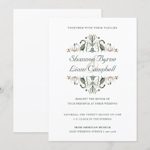 Invitation Art populaire celtique Floral moderne Mariage ir