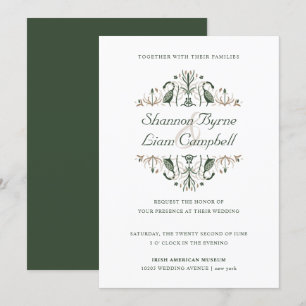 Invitation Art populaire celtique Floral moderne Mariage ir