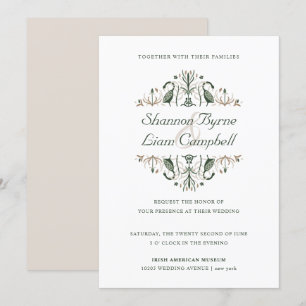 Invitation Art populaire celtique   Floral moderne Mariage ir