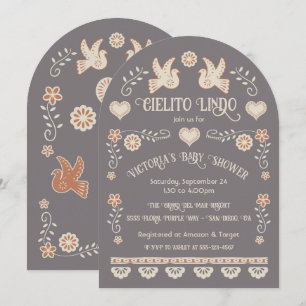 Invitation Art populaire Mexicaine Cielito Lindo Baby shower 