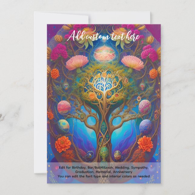 Invitation Art sacré Arbre mystique de la vie Rêveur spiritue (Devant)