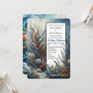 Invitation Art sous-marin du poisson et du corail en acryliqu