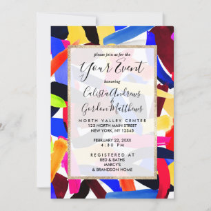 Invitation Art Vibrant couleur brosse éclatante d'explosion a
