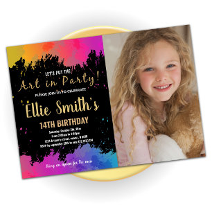 Invitation Art violet dans la peinture de parti Anniversaire