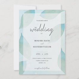 Invitation Artisan Bleu Automne Aquarelle Art