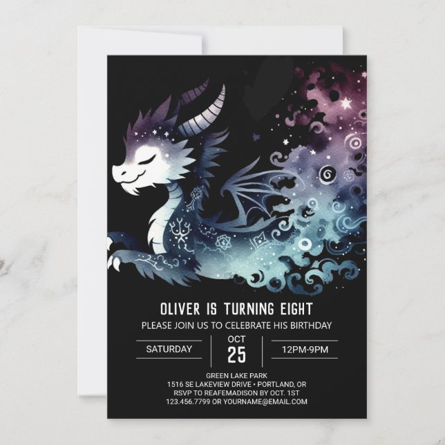 Invitation Artisan Fire Brething Dragon Anniversaire (Devant)