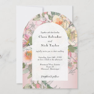 Invitation Artiste Botanique Bohème Jardin Mariage Croquis