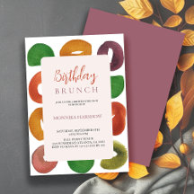 Artiste moderne Autumn Pastel Motif Anniversaire