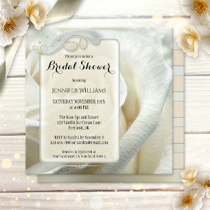 Invitation Artistic Chic Argent Rose Fête des mariées florale