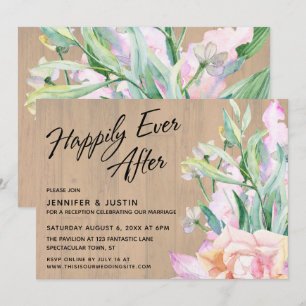 Invitation Artistic Floral Aquarelle Bois Heureux À Tout Jama