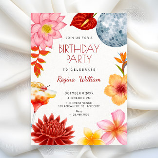 Invitation Artistic floral botanical party birthday
