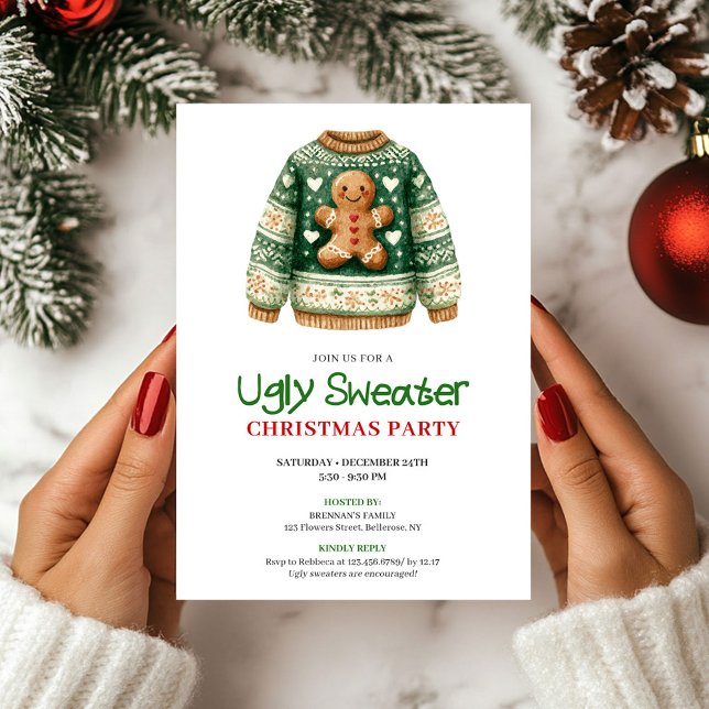 Invitation Artistic Funny Ugly Sweater Christmas Party (Artistic Funny Ugly Sweater Christmas Party)