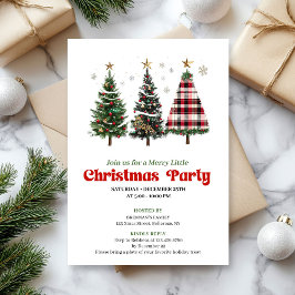 Invitation Artistic leopard and buffalo Christmas tree invite
