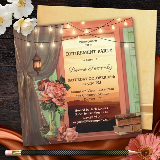 Invitation Artistic Vintage Design Retirement Party (Créateur téléchargé)