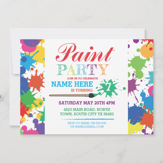 Invitation artistique de la Paint Party Tout Invit (Devant)