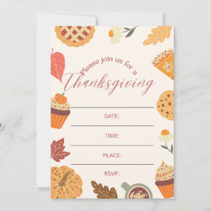 Invitation artistique pour le dîner de Thanksgivin