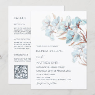 Invitation artistique Turquoise Rose Gold Fleurs