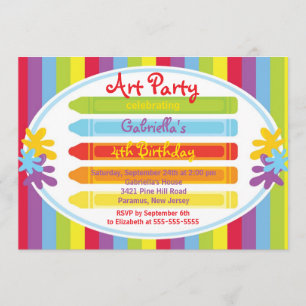 Invitation Arts & Artisanat Fête d'anniversaire de Peinture p