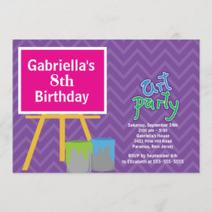 Invitation Arts & Artisanat Fête d'anniversaire de Peinture p