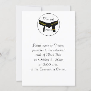 Invitation Arts martiaux 1er degré Ceinture noire Test Invita