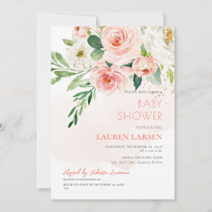 Invitation ArtsApp H2 Roses rose pâle Roses bleu rouille