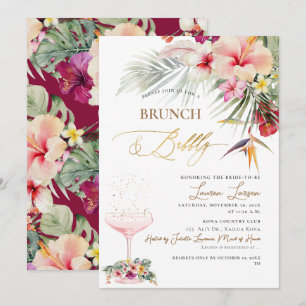 Invitation ArtsApp Tropical Paradise Faux Gold Brunch+Bubbly