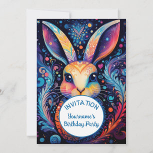 Invitation Artsy Bunny coloré
