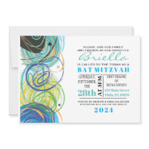 ARTSY FARTSY Bar Bat mitzvah Party Card