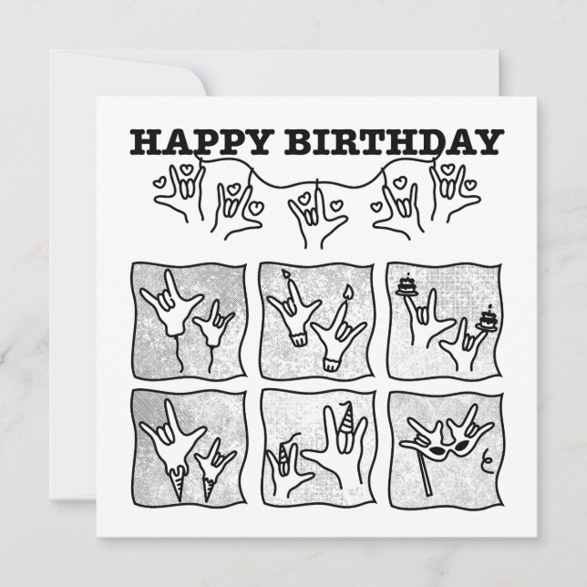 Invitation ASL ILY Obsession - Happy Birthday!  (Devant)