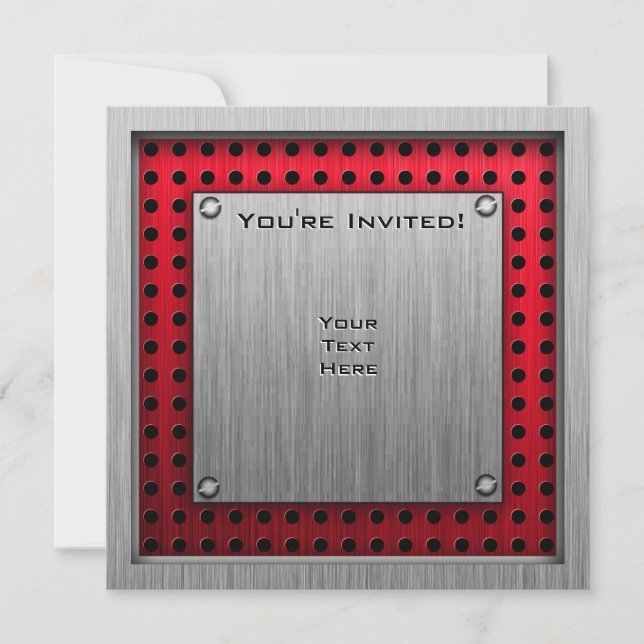 Invitation Aspect métal brossé Paintball (Devant)