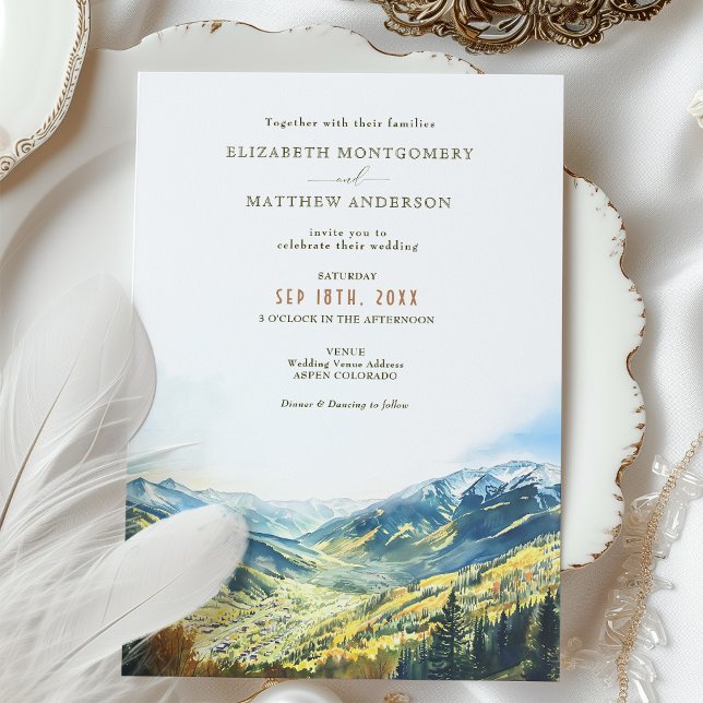 Invitation Aspen Colorado Mountain Destination Mariage (Créateur téléchargé)